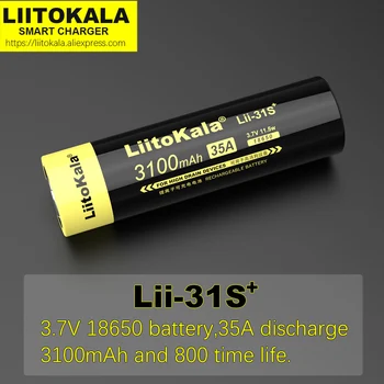 1-10VNT nauja LiitoKala Lii-31S 18650 baterija 3,7 V ličio jonų 3100mA 35A maitinimo baterijos didelio elektros energijos suvartojimo įranga