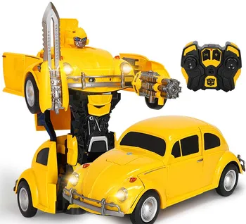 1:14 RC Transformatorius Žaislas Vieną mygtuką Nuotolinio Valdymo Automobilio bitės volkswagen beetle optimus hot rod su šviesos ir garso rc automobilių vaikams dovanos
