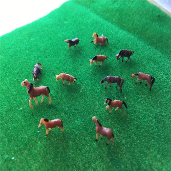 1:150 Masto Modelį Dažyti Ruda Arklių Diorama Miniatiūriniai Modelis Prerijų Gyvūnai, Peizažas Išdėstymas