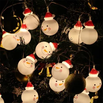 1,5 M 3M Lauko LED Šviesos Eilutę Pasakų Girliandą Kalėdų Eglutė Dekoras Sniego Santa Claus Kabo lempa Sietynas KSH08