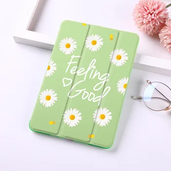 10.2-in iPad 2019 Flip Case For iPad Mini 5 Pro 202Tablet Padengti Auto Miego Pabusti iPad Oro ipad 2 Daisy Gėlių Apsaugos