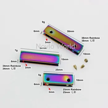 10-50pcs Rainbow 4 dydis 25mm 34mm 35mm 38mm Metalo Krašto Apdailos, varžtai, skirti krepšiai piniginės rankinės siuvimo amatai