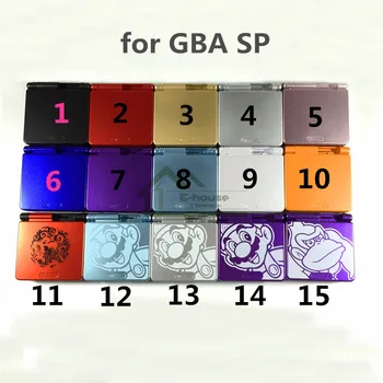 10 rinkinys, E-namas Pakeitimo Shell Atveju Gameboy Advance SP GBA SP Žaidimų Konsolė su Lukštais Korpuso Dangtis Atveju su Mygtukų Rinkinys