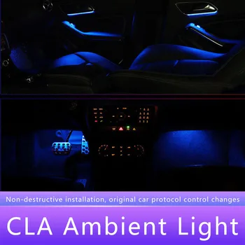 10 Vnt./Set LED Apšviestas Aplinkos Lempos Šviesos Atmosfera 12 Spalva Tinka Mercedes Benz A B GLA CLA W117-2018