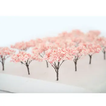 10 Vyšnių Žiedų Medžiai Geltoni Medžių Modelis Augalų Modelis Medžio Geležinkelio Micro Kraštovaizdžio Maketas Modeliavimas Scenos Dekoracija