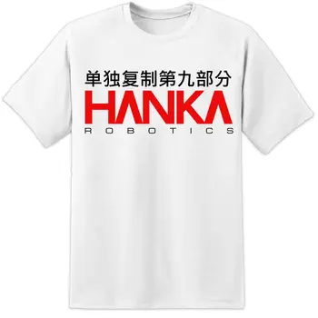 100 % Medvilnės VYRIŠKI Marškinėliai Homme Marškinėlius Vyrų Dvasios Apvalkalas Hanka Robotų Logotipas Filmą Saugumo Skyriaus 9 T Shirts