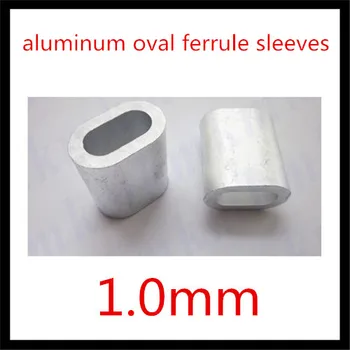 1000PCS 1mm ovalo formos aliuminio rėmelis rankovėmis