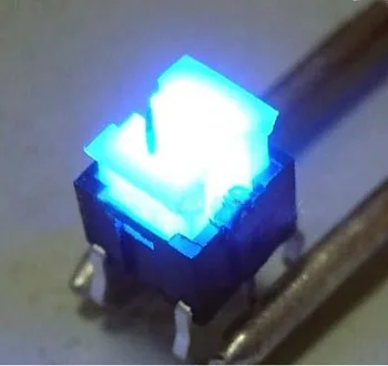 100vnt/daug 6*6*7 lengvas prisilietimas jungiklis su šviesos jungiklis raudona mėlyna balta šviesa, su LED mygtukas su šviesos 6x6 Su Led Turėtojas