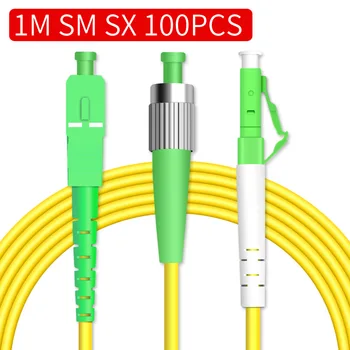 100vnt SFP pluošto Pleistras Laido Jumper SC/APC Singlemode LC SC FC ST 9/125um Simplex 1 m ftth kabelinę televiziją fiber patch cable