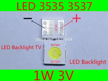 100vnt UNI LED Backlight LED TV 3535 3537 LED Backlight Didelės Galios 1W 3V 90LM Cool white LED Backlight LCD TV Programą