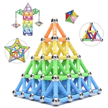 107Pcs Magnetiniai Blokai Lazdos Nustatyti Statybos Plėtoti Švietimo Žaislas Magnetinių Rutuliukų Magnetinė Juosta, Vaikams, Vaikams, Žaislai