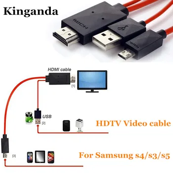 1080/720P TV HDMI Kabelis, AV Adapteris Laido Veidrodis Liejimo Samsung s4/s3/s5 Išmaniųjų Telefonų