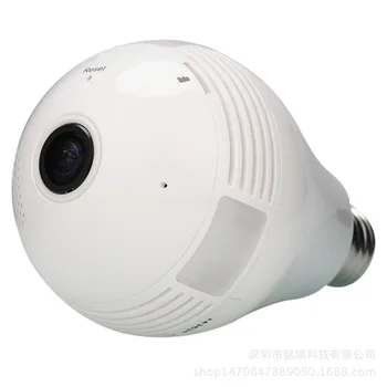 1080P HD Kamera, WiFi 360 VR Panoraminis Fisheye Lemputės Šviesos Panoraminis fotoaparatas Namų Saugumo WiFi Fisheye Lemputės, Lempos