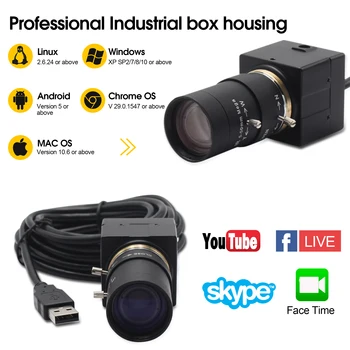 1080P vaizdo kamera Sony IMX322 H. 264 Mažo apšvietimo Pramonės Mašinos Vizija usb webcam camera su 5-50mm varifocus objektyvas