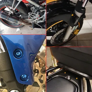 10VNT 6mm CNC motociklo kėbulu lauktuvės varžtai varžtai kawasaki ninja 650r er6f er6n f z750 z800 z1000 zx9r zx10r er5