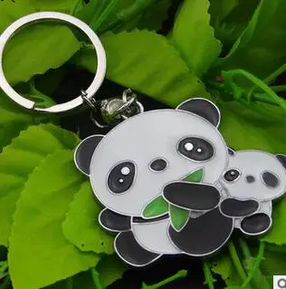 10vnt/daug romantiškas Mielas Gyvūnų Panda Metalo Keychains Raktų pakabukai meilužis lydinio panda Karolius, raktų žiedas
