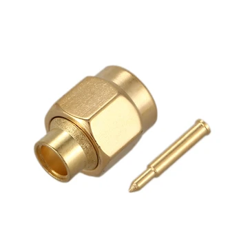 10x SMA male plug lydmetalis RF Coax jungtį, skirtą pusiau standžios RG402 0.141 colių kabelis Gold