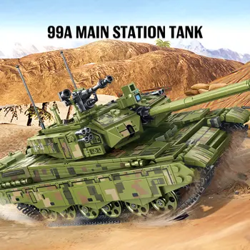 1144 Vnt Karinės 99A Pagrindinis Tankas Modelio Blokai Miesto WW2 Armijos Kareivis Sumos Švietimo Plytų Žaislai Vaikams