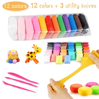 12 spalvų Oro Sauso Molio žaislai 