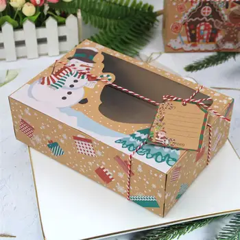 12pcs Kraftpopieris Nešiojamų Kalėdų Dovanų Dėžutėje Šalies Naudai Turėtojai Goody Saldainių Dėžutė Slapukas Dėžės Šalies Kalėdų Namuose