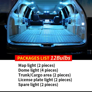 12pcs Ne Klaida Balta Canbus LED Šviesos Automobilių Lemputės 2007-2012 M. Mazda CX-7 Žemėlapį Dome Kamieno Licencijos numerio ženklo Žibintas Interjero Paketą Rinkinys