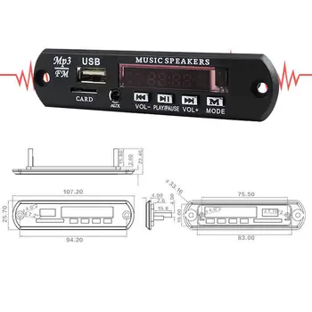 12V MP3 WMA Dekoderis Valdybos Garso Modulis Su Nuotolinio Valdymo 3.5 mm AUX 