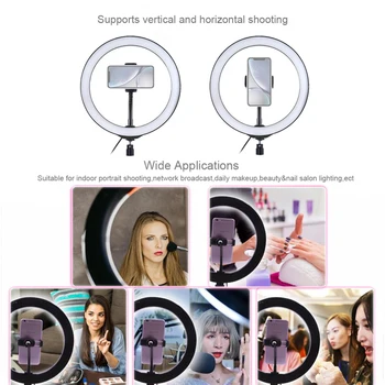 13 colių 33CM Vaizdo LED Šviesos Pritemdomi LED Selfie Žiedas Šviesos USB Žiedas lempos Fotografija-Šviesa Trikojis stovas, skirtas Makiažas 