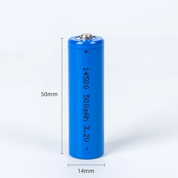 14500 ličio geležies fosfato baterijos No. 5 3.2v500mAh įkraunamąją bateriją, vejos lempa, geležies, ličio baterija