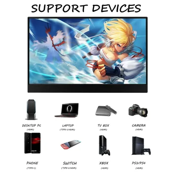 15.6 colių Metalinis korpusas Nešiojamų Touchscreen LCD 1080P FHD IPS Panel USB C HDMI suderinamus Monitorius Antras Ekranas Žaidimų Darbo