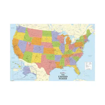 150x100cm neaustinių Žemėlapis Jungtinės amerikos valstijos su Informacija Pradedantiesiems Ir Švietimas