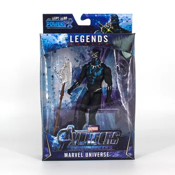 15CM Marvel Superherojų su Ginklu Kilnojamojo Žėrintis Lėlės Keršytojas 4 Geležinis Žmogus Kapitonas Amerika Black Panther Thanos