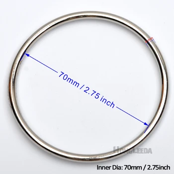 15vnt/daug 2.75 colio 70mm didelis apvalus Žiedas reguliuojamas sklendėmis žiedai, sidabro nickle spalva nemokamas pristatymas FDR-70mm