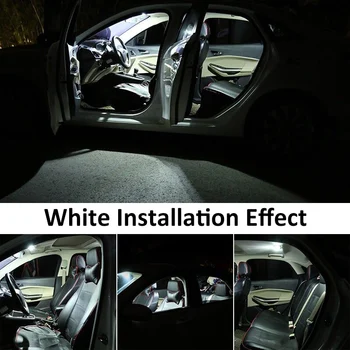 17Pcs Automobilių Baltos spalvos Interjeras, LED elektros Lemputes Paketą Rinkinys Audi A5 S5 2008-2012 M. Žemėlapis Dome Kamieno Lempos Iceblue