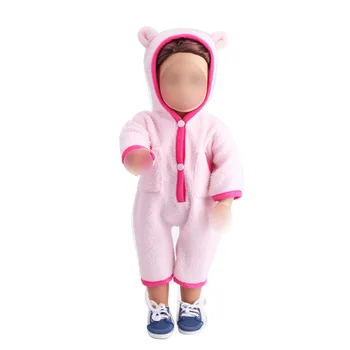 18 colių Mergaičių lėlės drabužiai Mielos rožinė kačių jumpsuit Amerikos naujas gimęs suknelė žaislai tinkami 43 cm kūdikių reikmenys c231
