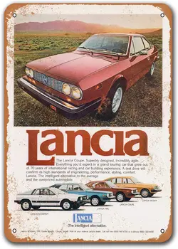 1978 Lancia Coupe Derliaus Alavo Ženklai Automobiliai, Sisoso Metalo Plokštelės Plakatas Garažas Baras Retro Sienų Dekoras 12x16 colių