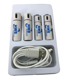 1pack(4pcs) AA 1,5 V 1200mAh USB Įkraunama Ličio Polimero Baterija, Greitas Įkrovimas Micro USB Kabelis Elektronika