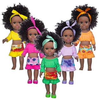 1pcs 14inch 35cm įvairių stilių Afrikos juodieji kūdikių sprogimo galva juoda oda kūdikių žaislas