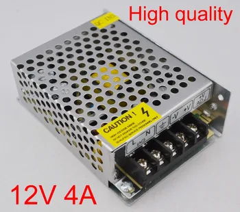 1pcs Aukštos Kokybės 12V 4A 48W, DC Universalus Reguliuojamas impulsinis Maitinimo šaltinis 12V LED Driver
