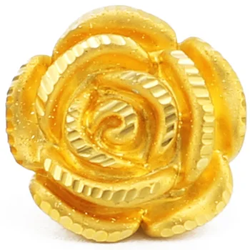 1PCS Nekilnojamojo 999 24k Geltonojo Aukso Pakabukas 3D Moterų 3D Rožių Gėlių Tik Pakabukas 12x9mm