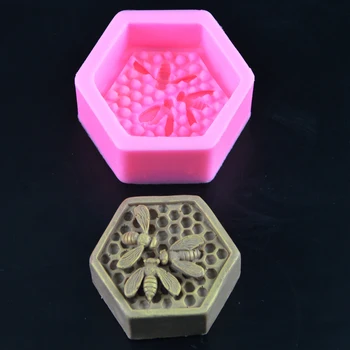 1pcs Tortas Pelėsių 3D Bičių Korio Silikono Muilo Formų Žvakės Dervos Amatų Pelėsių Putėsiai Minkštas Bakeware Tortas Dekoravimo Įrankiai