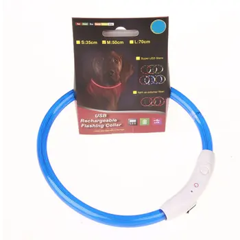 1pcs šunelis LED Mirksi Juostos Diržas Saugos PuppyRechargeable USB Žibintai Naktį Apykaklės