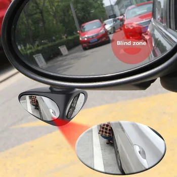 2 in 1 Automobilis aklojoje Veidrodžių 360 Laipsnių Sukimosi Dvipusis aklojoje Veidrodžių Atbulinės eigos Parkavimo Pagalbinė Automobilio Galinio vaizdo Veidrodėlis