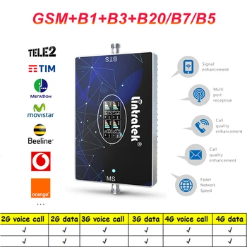 2-Way Rinkinys 70dB Keturių dažnių Juosta Signalo Stiprintuvas GSM 2G 3G 4G B20 800 850 900 1800 2100 2600mhz LTE 800 mhz mobiliojo Telefono Kartotuvas Stiprintuvas