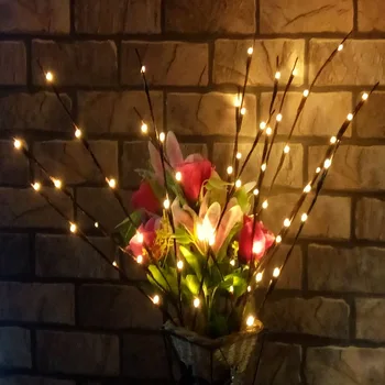 20 Lempučių, LED Gluosnio Šakos Šviesos Lempos Gamtos Aukščio Vaza Užpildas Šakelė Apšviesta Filialas Kalėdų Vestuvių Dekoratyvinis Apšvietimas Baltas