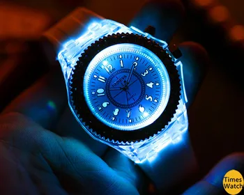 2016 Naujas ŽENEVOS LED Sporto Žiūrėti Šviesos Liuminescencinės Asmenybės Mados ir Vyrų, Ir Moterų Silikono LED Reloj Mujer