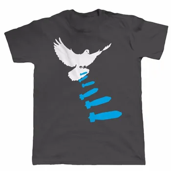 2018 Marškinėliai Vyrams, O-Kaklo Karšto Pardavimo Vasaros Dove Bombonešis, T Shirt Mens - Banksy Stiliaus Miesto Meno Grafiti spausdinti Marškinėliai