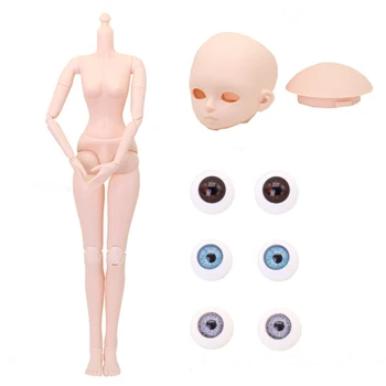 2019 Kalėdų BJD Doll 60cm 21Movable Sąnarių Lėlės Balta Normalios Odos Moteriška Naked Nude 3D Akis Kūno Batų, Aksesuarų, Žaislų