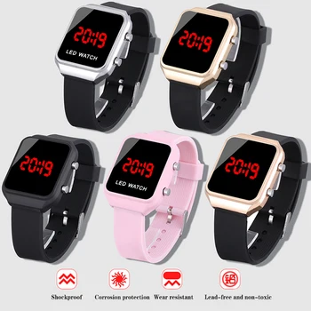 2019 Mados Ponios Žiūrėti Silikono Skaitmeninis Žiūrėti Rose Gold Moterų Laikrodžiai LED Skaitmeniniai Laikrodžiai Rankiniai Laikrodžiai Vyrų Laikrodis