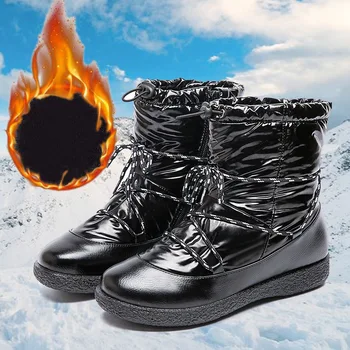 2019 moterų batai neperšlampami žieminiai batai Moterims sniego batai Su Pliušinis Botas Mujer Plius Dydis 43 Batai Žiemą Moteris