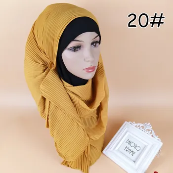 2019 musulmonų moterys burbulas vingiuoti šifono hijab šalikas foulard femme musulman skaros islamo skarelė drabužių Arabų galvos skara